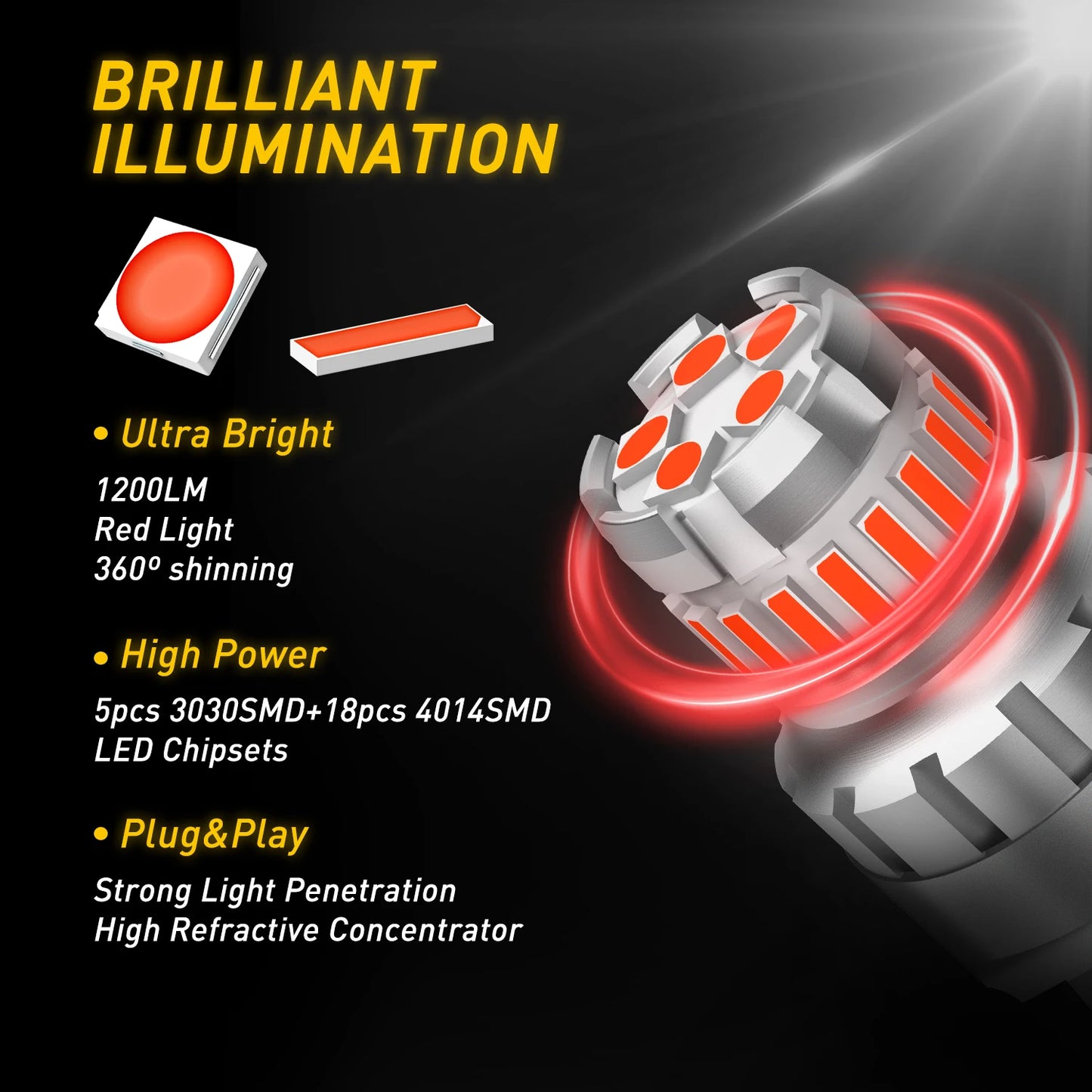 AUXITO T20 7443 LED Brake & DRL Bulbs