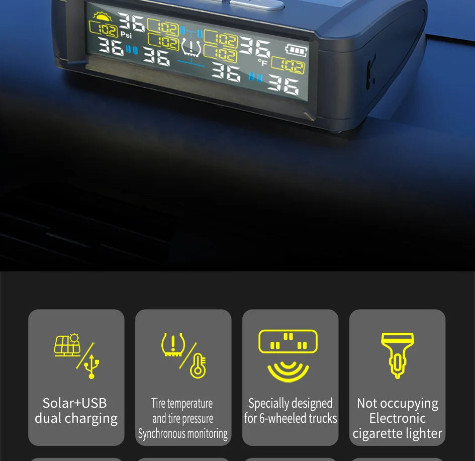 INDOMLO Solar TPMS with 4 External Sensors