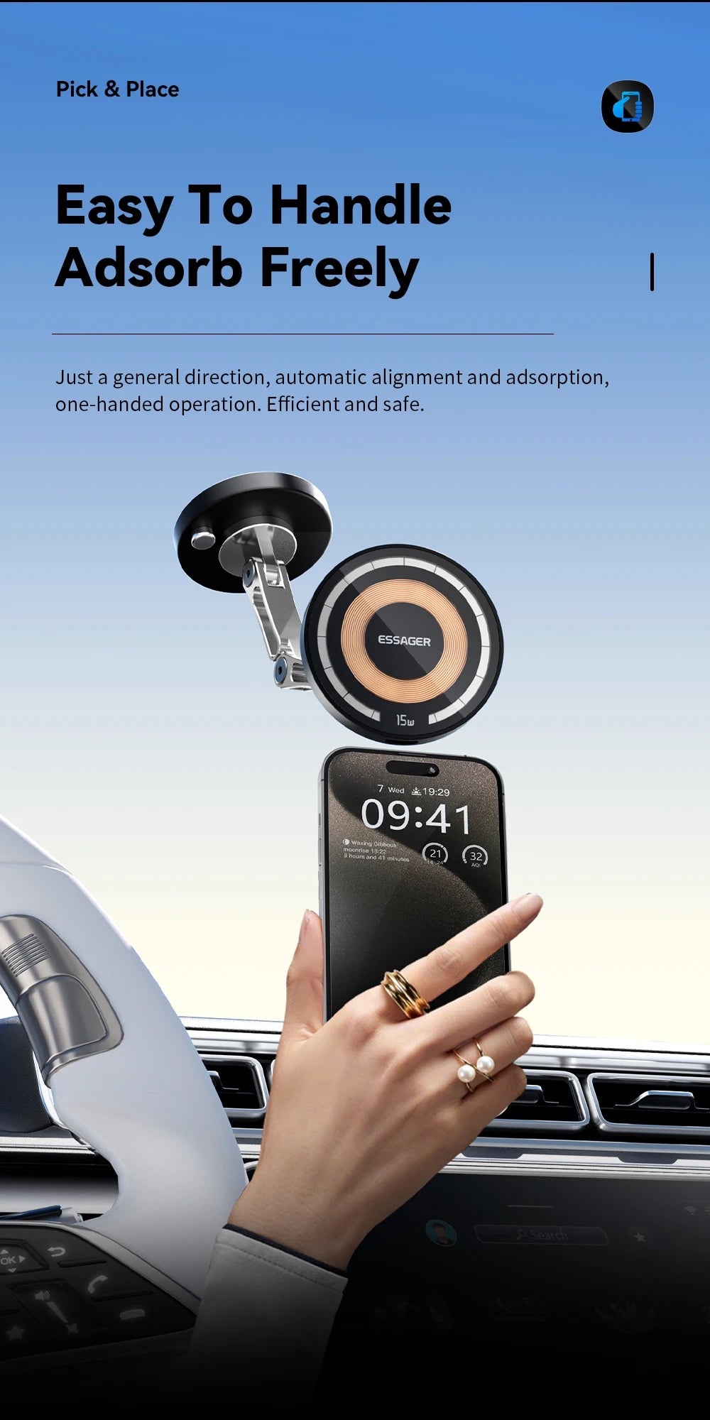 Essager Magnetic Wireless Phone Charger and Holder