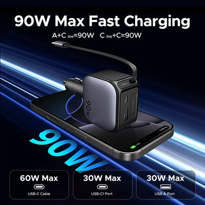 UGREEN 145W Multi-Port Car Charger