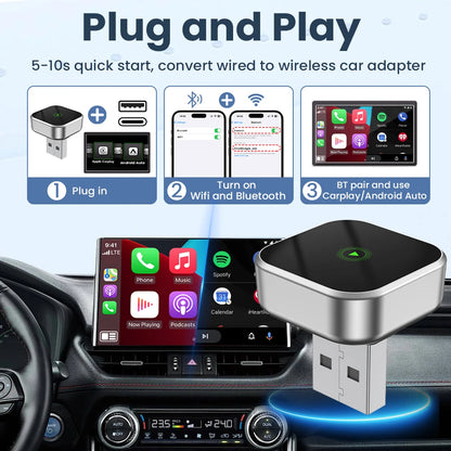 Wireless CarPlay & Android Auto Adapter Mini Box