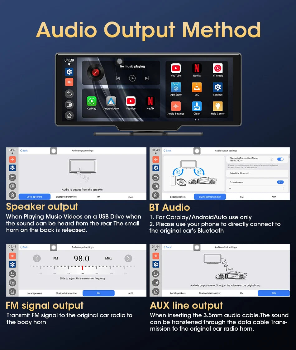 Universal 10.1" Android Auto and Carplay Device