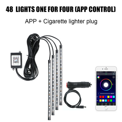 LEEPEE Wireless RGB Car Interior Lights