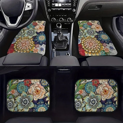 Bohemian Style Car Floor Mat Set (4-Piece)