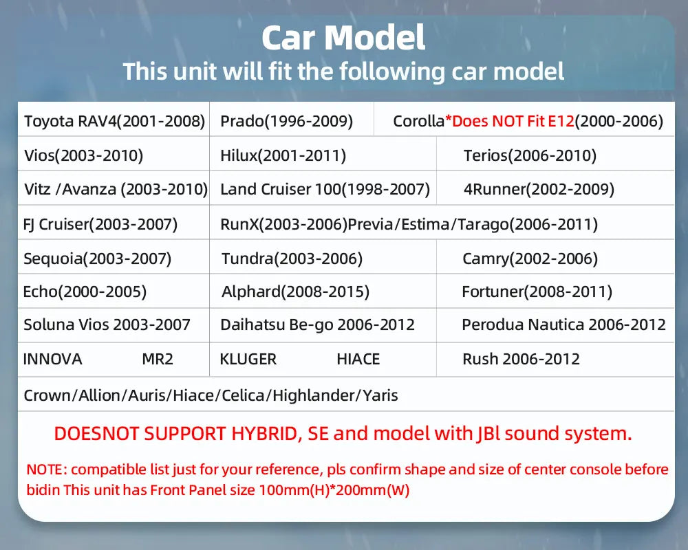 JODOFO Android Car Multimedia Player for Toyota