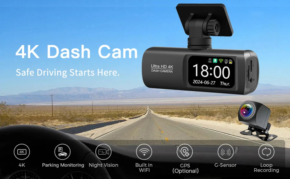 Soam 4K+1080P Dual-Channel Dash Cam