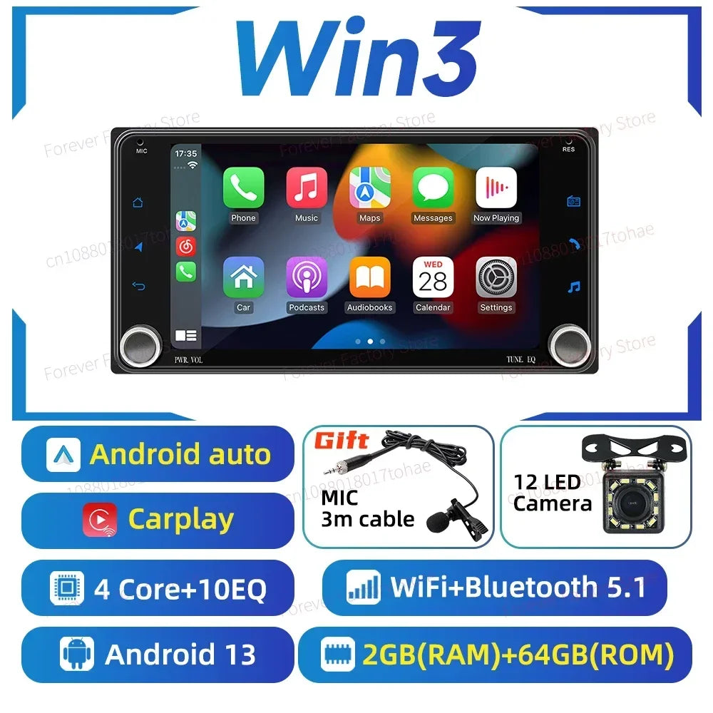 Universal Android 13 Car Multimedia Player for Toyota