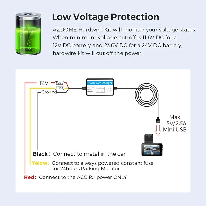 Hardwire Kit for 24H Parking Monitoring