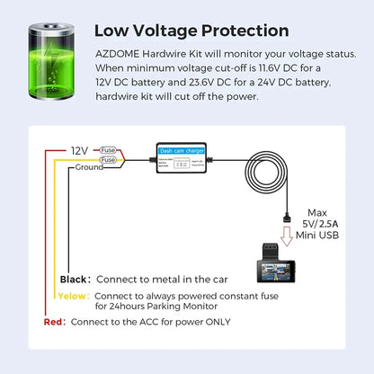 Hardwire Kit for 24H Parking Monitoring