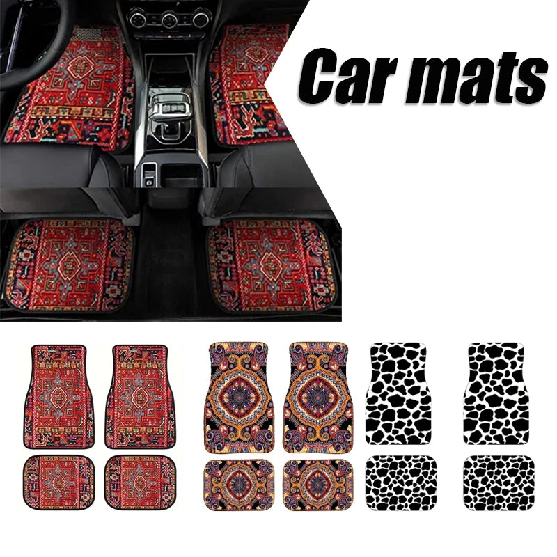 Bohemian Style Car Floor Mat Set (4-Piece)