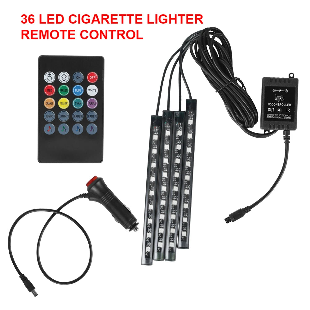 LEEPEE Wireless RGB Car Interior Lights