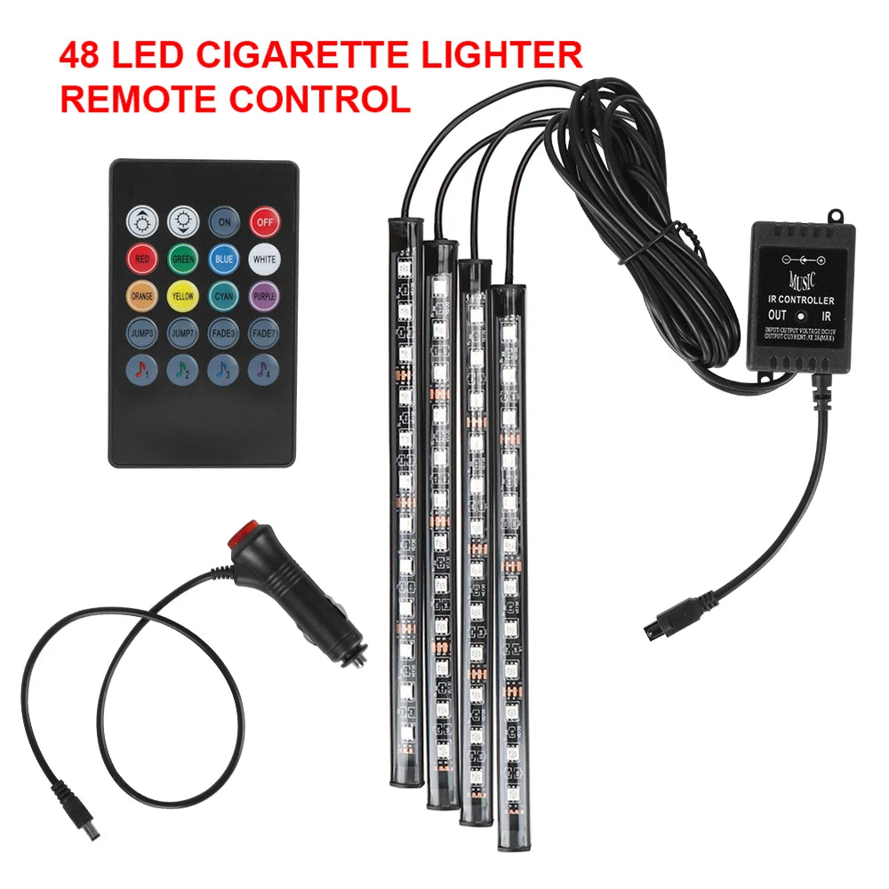 LEEPEE Wireless RGB Car Interior Lights