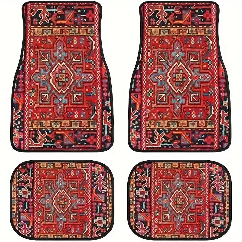 Bohemian Style Car Floor Mat Set (4-Piece)